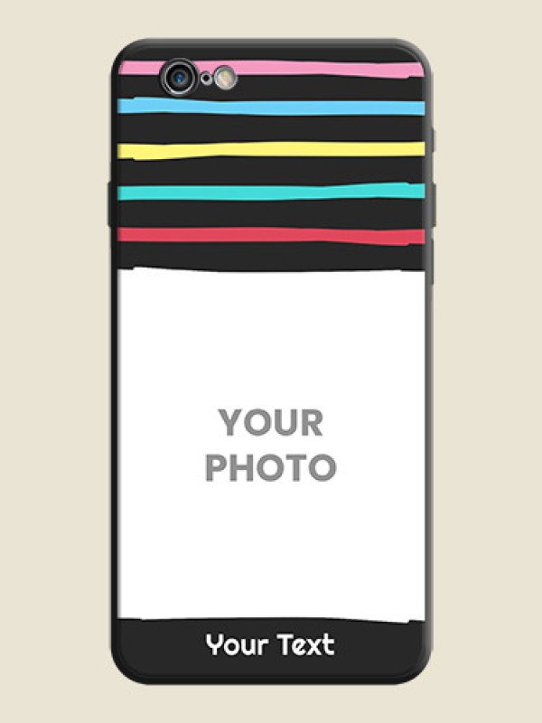 Custom Multicolor Lines with Image on Space Black Personalized Soft Matte Phone Covers - iPhone 6S Plus - alternate view