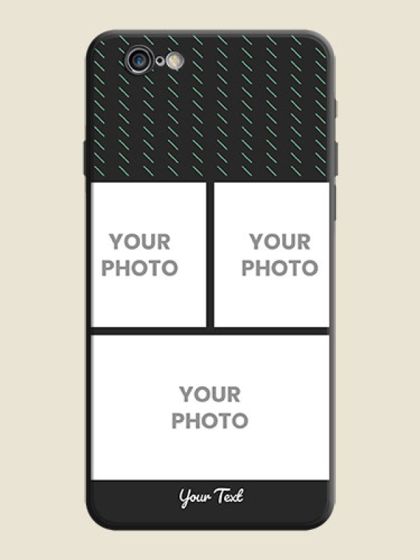 Custom Cross Dotted Pattern with 2 Image Holder  on Personalised Space Black Soft Matte Cases - iPhone 6S Plus - alternate view