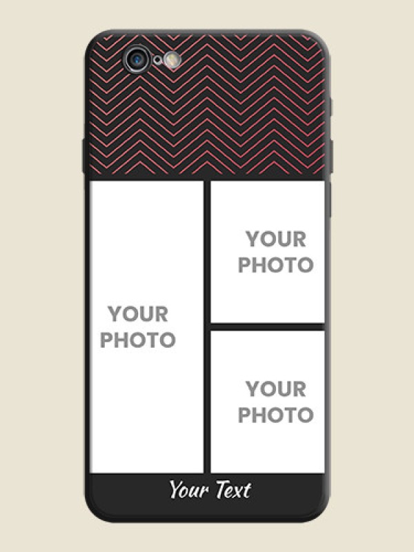Custom Wave Pattern with 3 Image Holder on Space Black Custom Soft Matte Back Cover - iPhone 6S Plus - alternate view