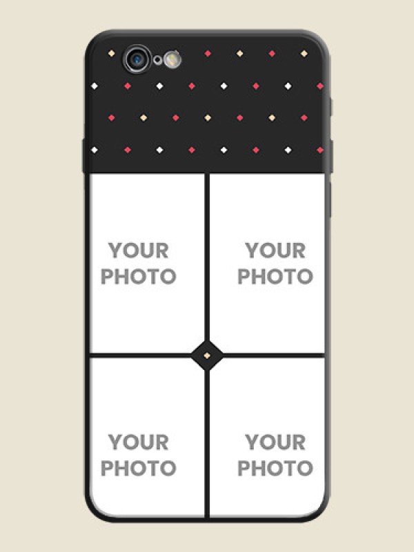 Custom Multicolor Dotted Pattern with 4 Image Holder on Space Black Custom Soft Matte Phone Cases - iPhone 6S Plus - alternate view