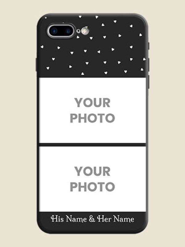 Custom Miniature Love Symbols with Name on Space Black Custom Soft Matte Back Cover - iPhone 7 Plus - alternate view