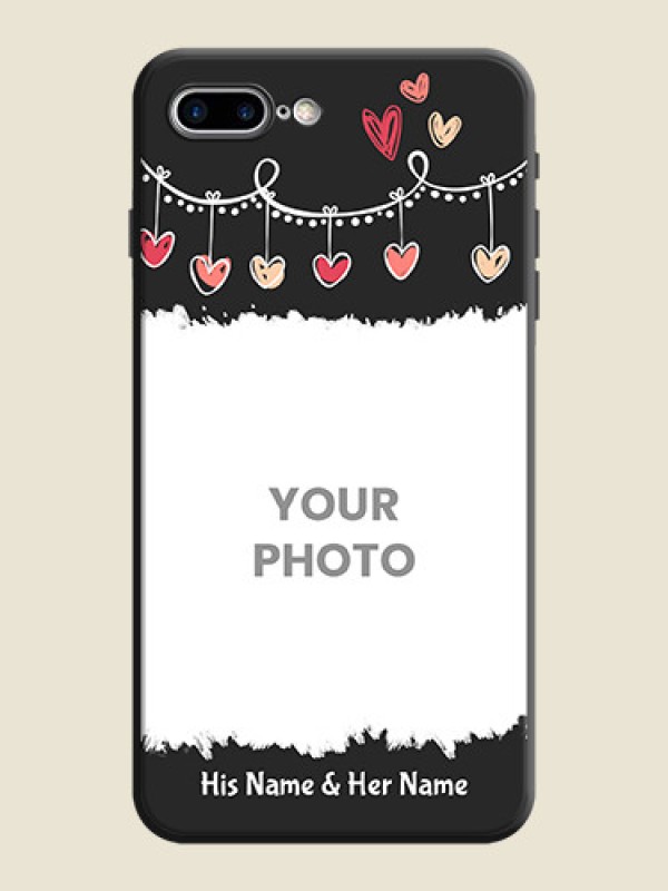 Custom Pink Love Hangings with Name on Space Black Custom Soft Matte Phone Cases - iPhone 7 Plus - alternate view