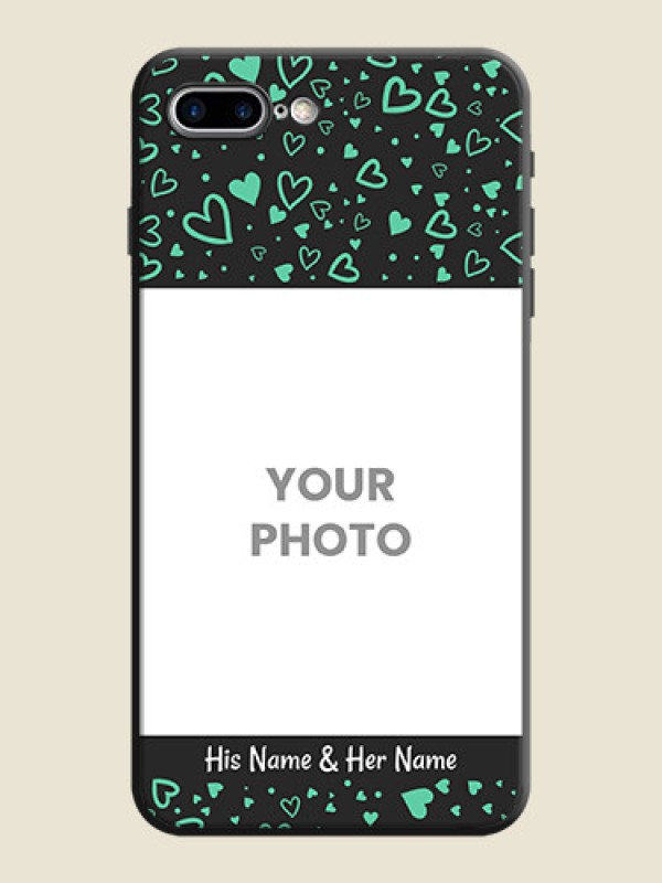 Custom Sea Green Indefinite Love Pattern - Photo on Space Black Soft Matte Mobile Cover - iPhone 7 Plus - alternate view