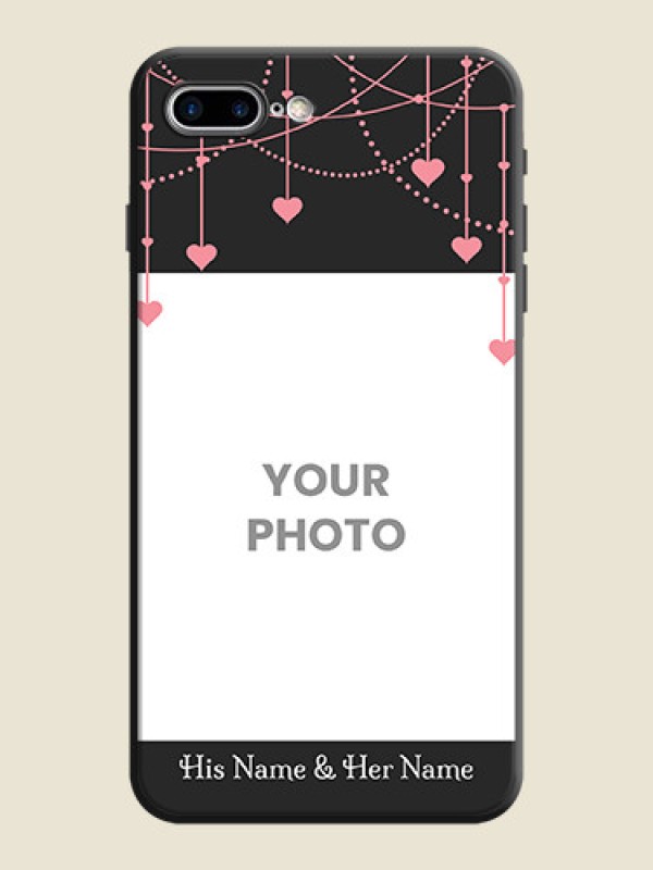 Custom Pink Love Hangings with Text on Space Black Custom Soft Matte Back Cover - iPhone 7 Plus - alternate view