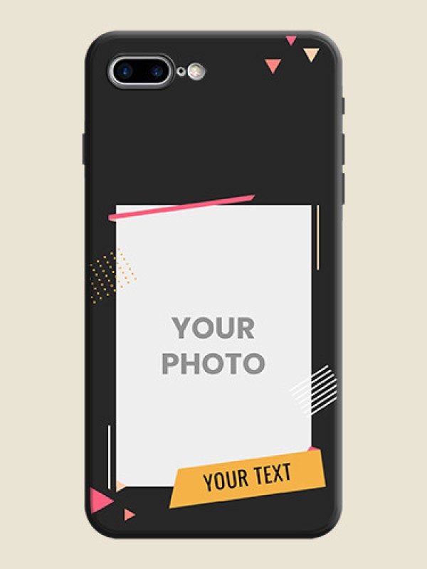 Custom Photo Frame with Triangle Small Dots - Photo on Space Black Soft Matte Back Cover - iPhone 7 Plus - alternate view
