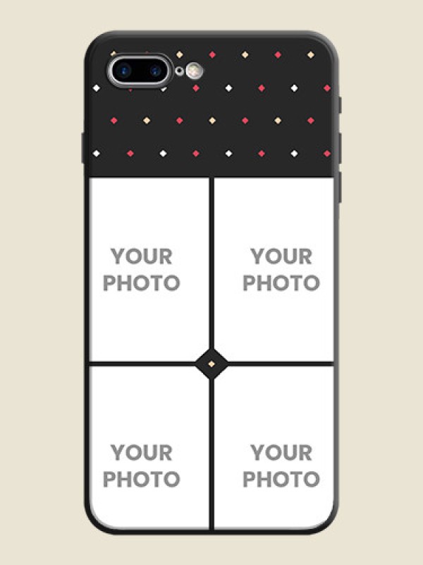 Custom Multicolor Dotted Pattern with 4 Image Holder on Space Black Custom Soft Matte Phone Cases - iPhone 7 Plus - alternate view