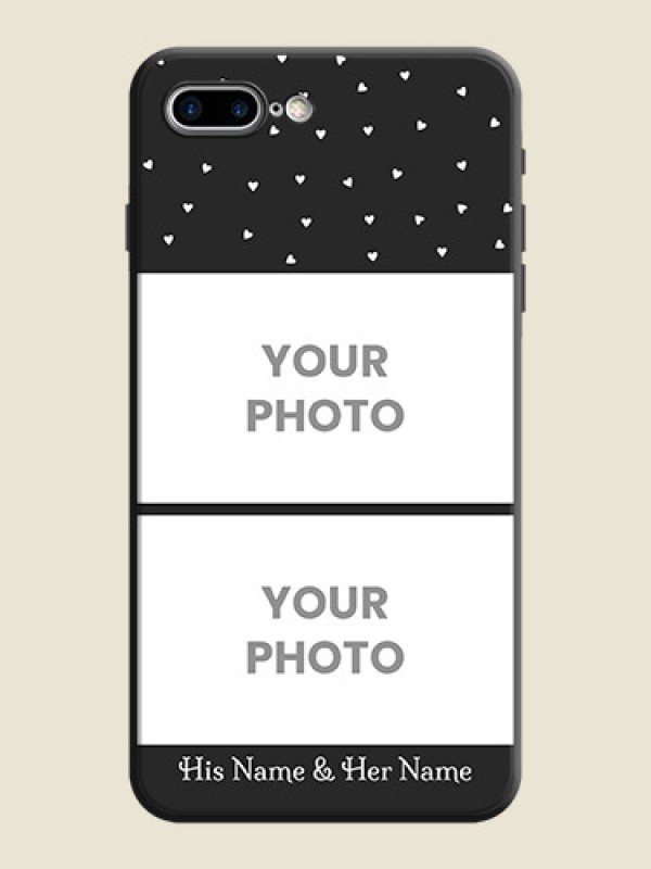 Custom Miniature Love Symbols with Name on Space Black Custom Soft Matte Back Cover - iPhone 8 Plus - alternate view