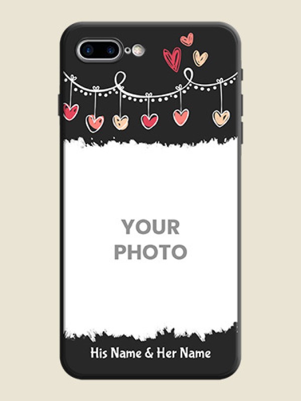 Custom Pink Love Hangings with Name on Space Black Custom Soft Matte Phone Cases - iPhone 8 Plus - alternate view