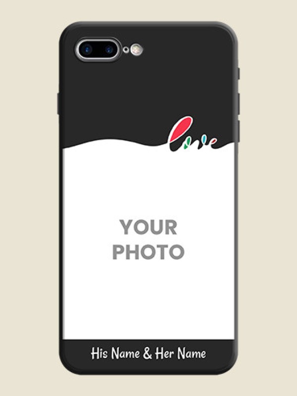 Custom Fall in Love Pattern with Picture - Photo on Space Black Soft Matte Mobile Case - iPhone 8 Plus - alternate view