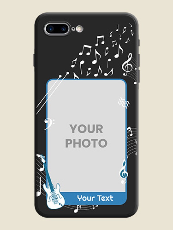 Custom Musical Theme Design with Text - Photo on Space Black Soft Matte Mobile Case - iPhone 8 Plus - alternate view