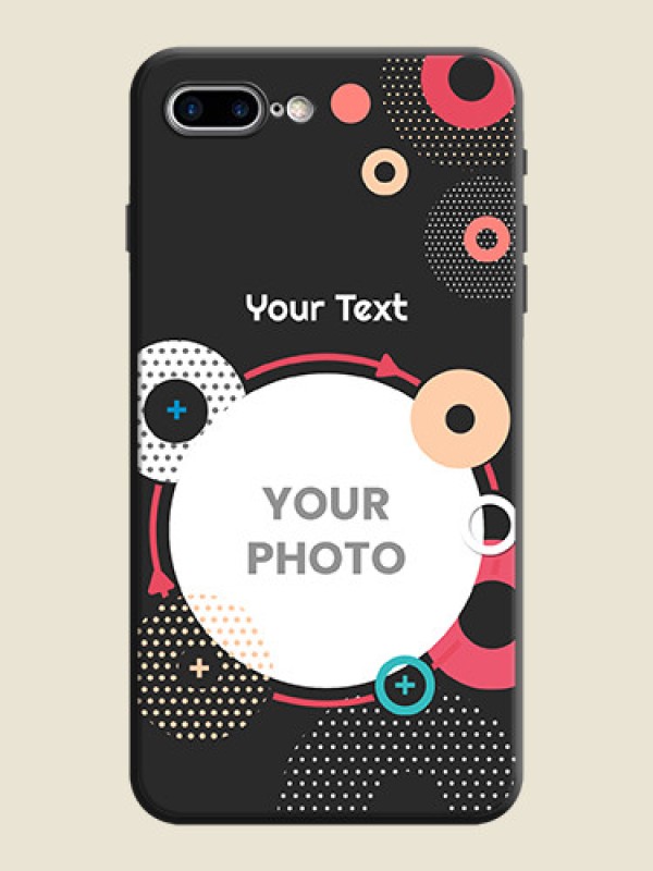 Custom Multicoloured Round Image on Personalised Space Black Soft Matte Cases - iPhone 8 Plus - alternate view