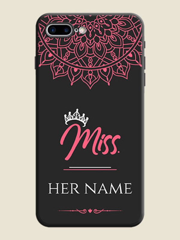 Custom Mrs Name with Floral Design on Space Black Personalized Soft Matte Phone Covers - iPhone 8 Plus - alternate view