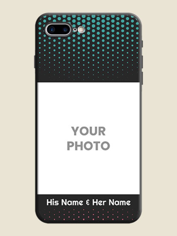 Custom Faded Dots with Grunge Photo Frame and Text on Space Black Custom Soft Matte Phone Cases - iPhone 8 Plus - alternate view