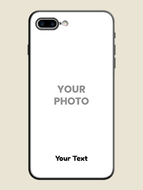 Custom Full Single Pic Upload With Text On Space Black Personalized Soft Matte Phone Covers -Apple Iphone 8 Plus - alternate view