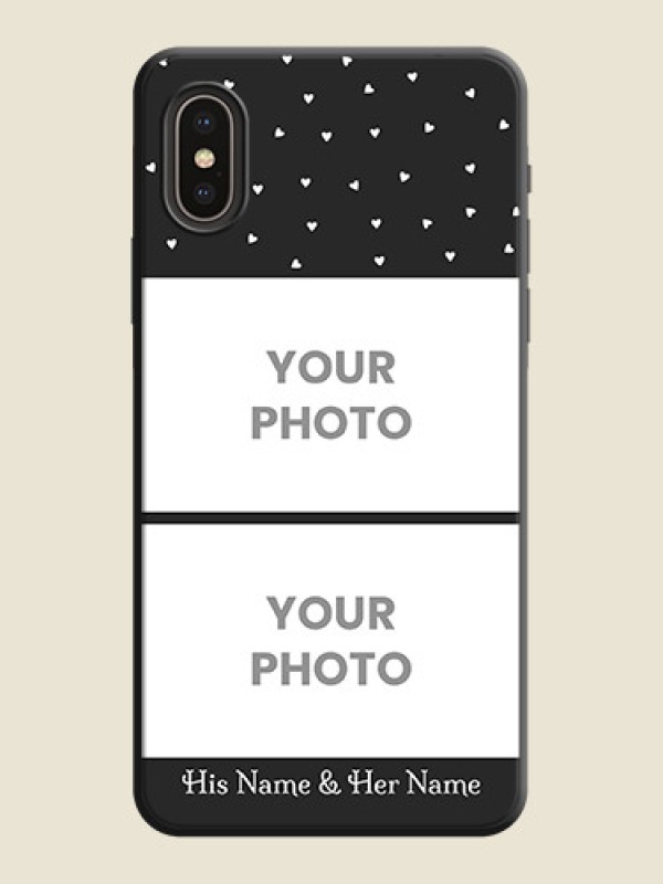 Custom Miniature Love Symbols with Name on Space Black Custom Soft Matte Back Cover - iPhone XS - alternate view