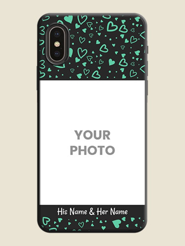 Custom Sea Green Indefinite Love Pattern - Photo on Space Black Soft Matte Mobile Cover - iPhone XS - alternate view
