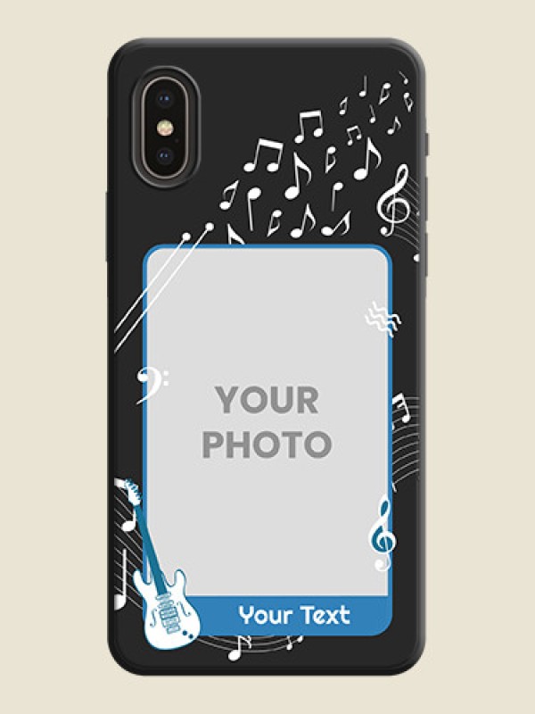 Custom Musical Theme Design with Text - Photo on Space Black Soft Matte Mobile Case - iPhone XS - alternate view
