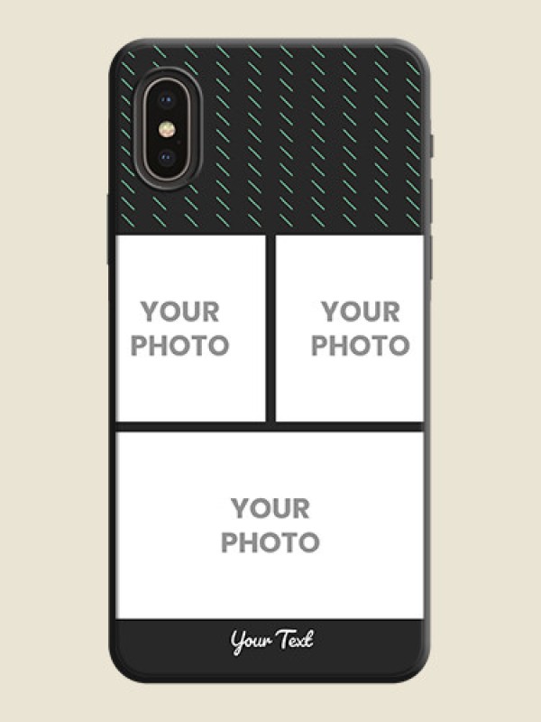 Custom Cross Dotted Pattern with 2 Image Holder  on Personalised Space Black Soft Matte Cases - iPhone XS - alternate view