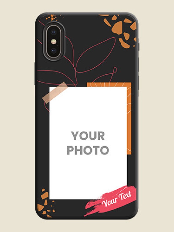 Custom Orange Photo Frame on Space Black Custom Soft Matte Phone Back Cover - iPhone XS - alternate view