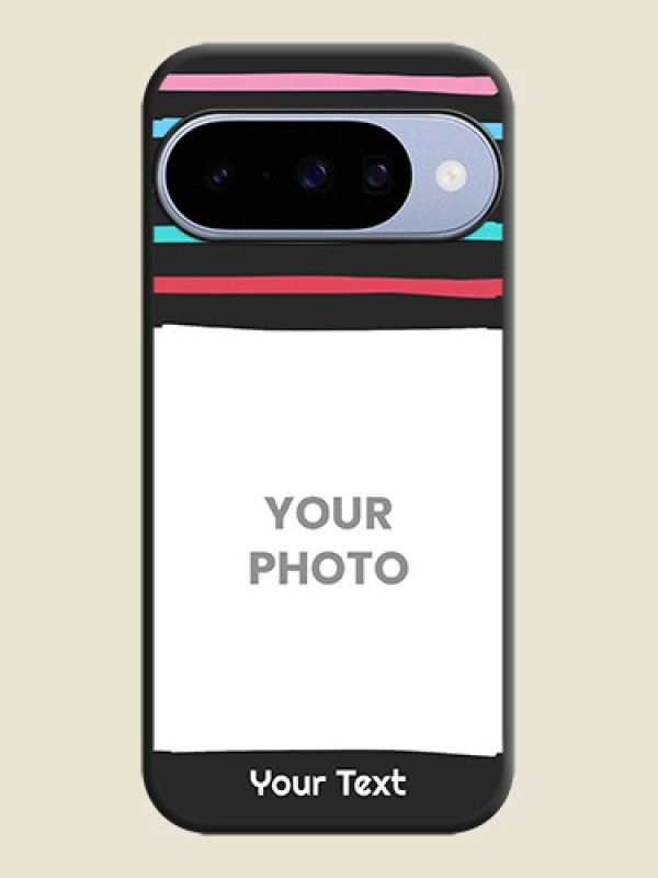 Custom Multicolor Lines with Image On Space Black Custom Soft Matte Mobile Back Cover - Google Pixel 10 5G - alternate view