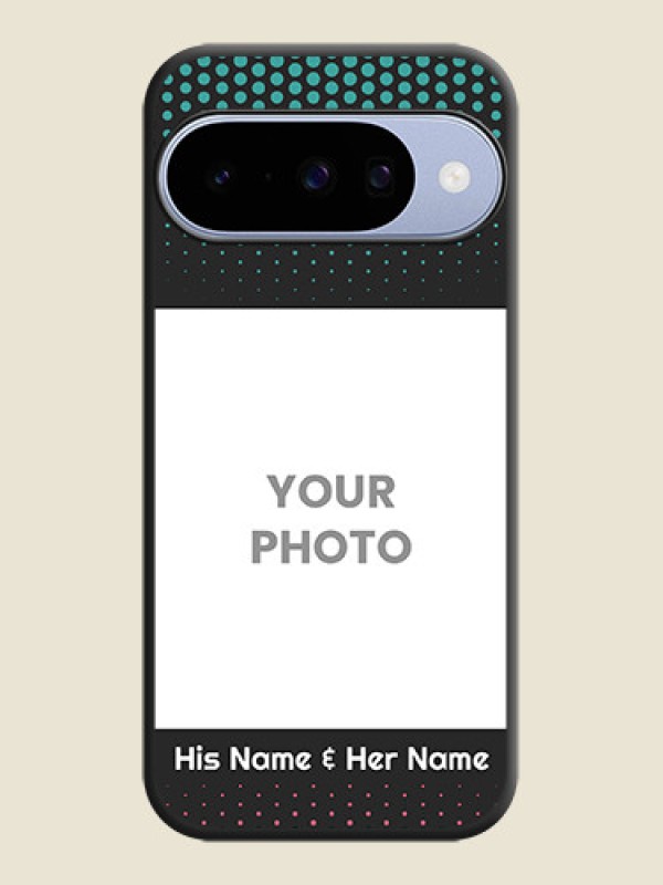 Custom Faded Dots with Grunge Photo Frame and Text On Space Black Custom Soft Matte Mobile Back Cover - Google Pixel 10 5G - alternate view