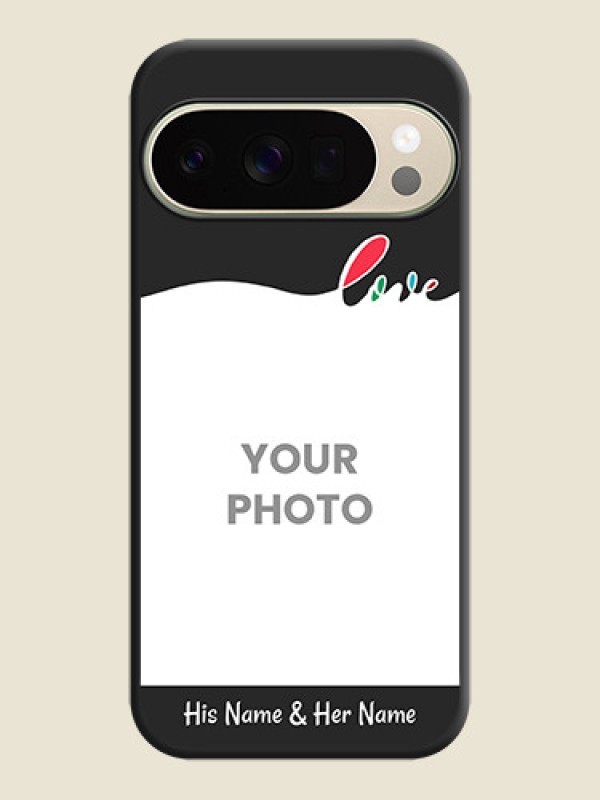 Custom Fall in Love Pattern with Picture on Photo On Space Black Custom Soft Matte Mobile Back Cover - Google Pixel 10 Pro 5G - alternate view