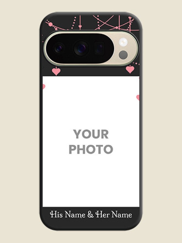 Custom Pink Love Hangings with Text On Space Black Custom Soft Matte Mobile Back Cover - Google Pixel 10 Pro 5G - alternate view
