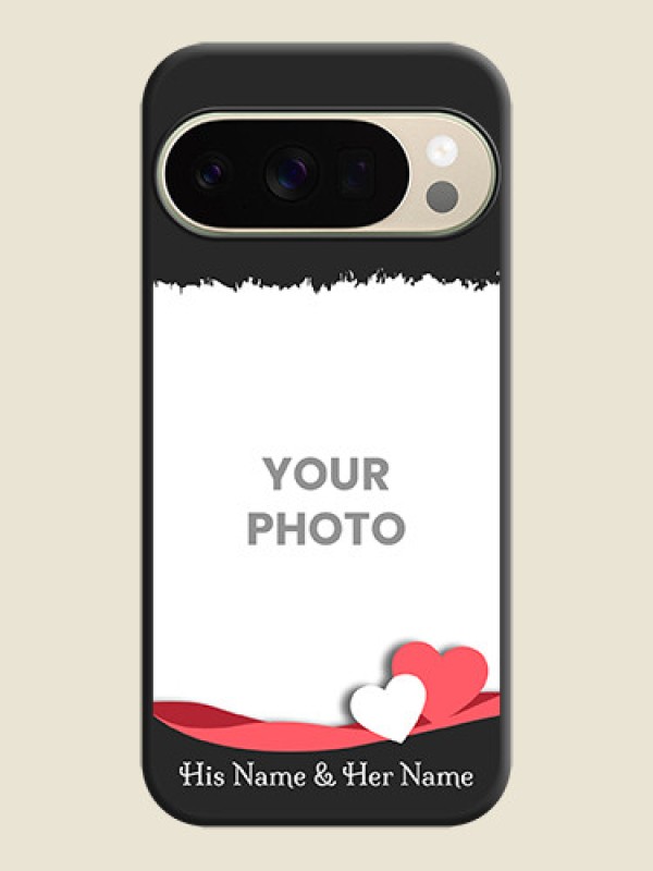 Custom Pin Color Love Shaped Ribbon Design with Text On Space Black Custom Soft Matte Mobile Back Cover - Google Pixel 10 Pro 5G - alternate view