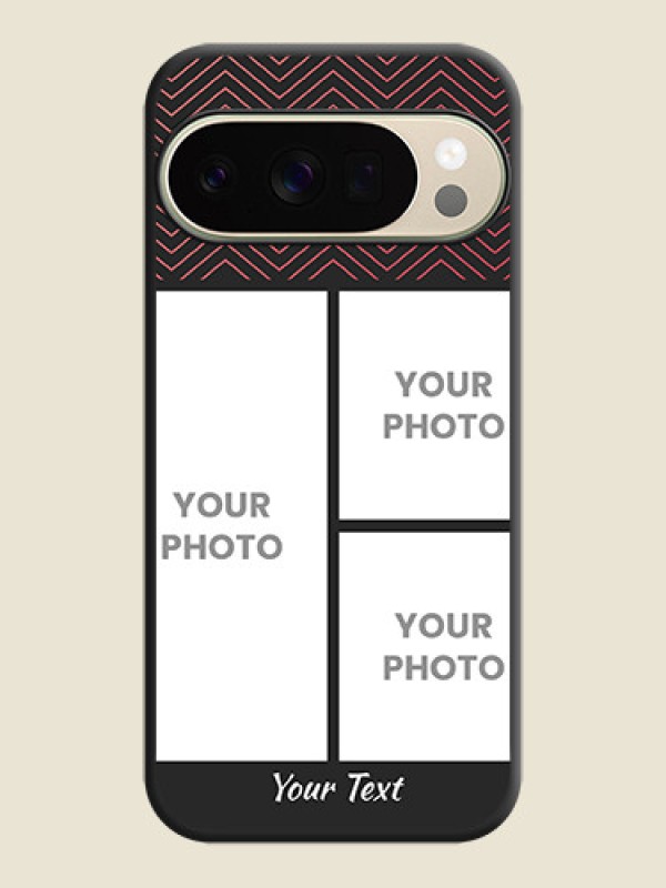 Custom Wave Pattern with 3 Image Holder On Space Black Custom Soft Matte Mobile Back Cover - Google Pixel 10 Pro 5G - alternate view