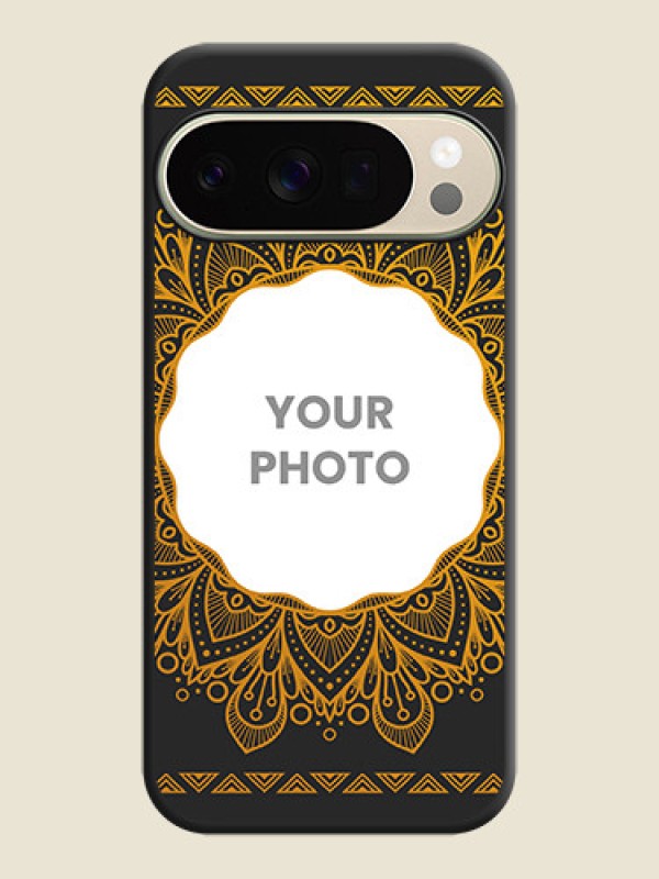 Custom Round Image with Floral Design On Space Black Custom Soft Matte Mobile Back Cover - Google Pixel 10 Pro 5G - alternate view
