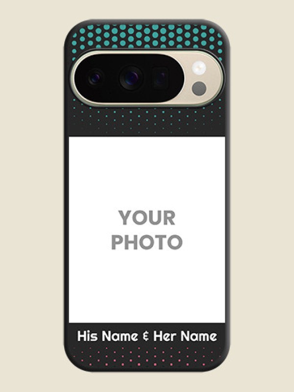Custom Faded Dots with Grunge Photo Frame and Text On Space Black Custom Soft Matte Mobile Back Cover - Google Pixel 10 Pro 5G - alternate view