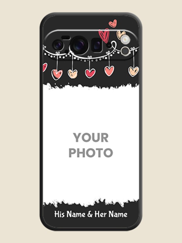 Custom Pink Love Hangings with Name On Space Black Custom Soft Matte Mobile Back Cover - Google Pixel 10 Pro XL 5G - alternate view