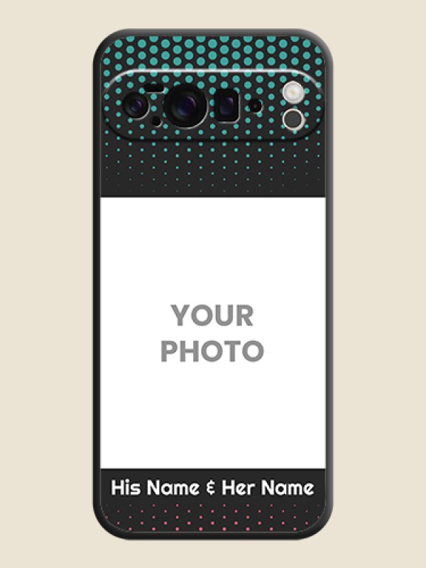 Custom Faded Dots with Grunge Photo Frame and Text On Space Black Custom Soft Matte Mobile Back Cover - Google Pixel 10 Pro XL 5G - alternate view