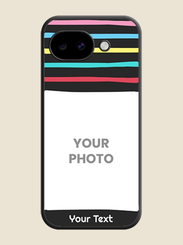 Custom Multicolor Lines with Image On Space Black Custom Soft Matte Mobile Back Cover - Google Pixel 10A 5G - alternate view