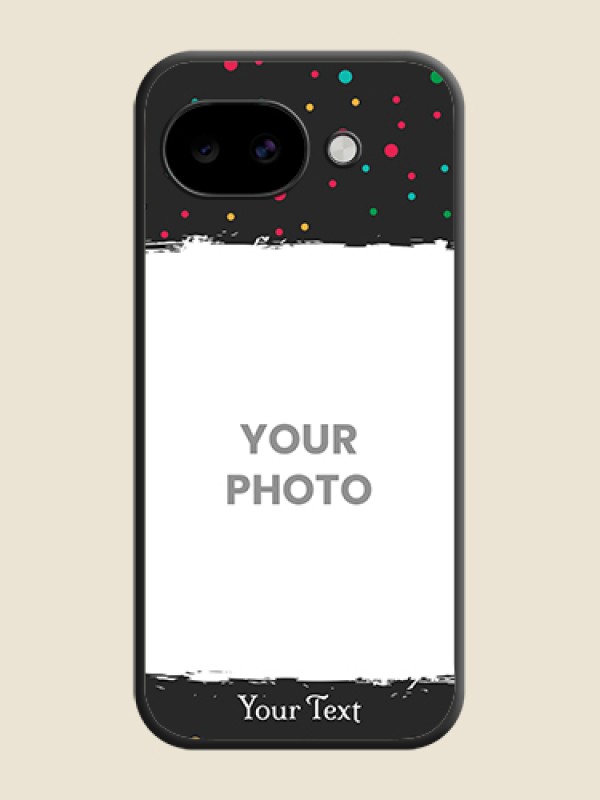 Custom Multicolor Dotted Pattern with Text On Space Black Custom Soft Matte Mobile Back Cover - Google Pixel 10A 5G - alternate view