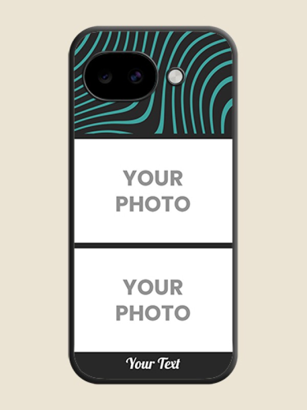 Custom Wave Pattern with 2 Image Holder On Space Black Custom Soft Matte Mobile Back Cover - Google Pixel 10A 5G - alternate view