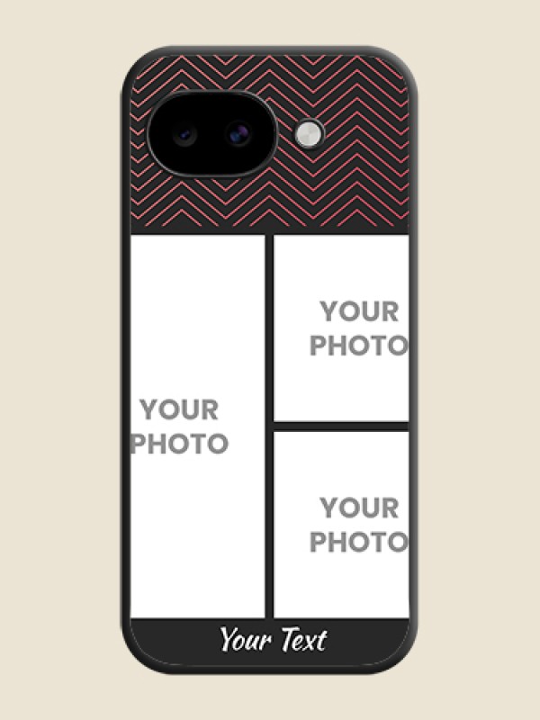 Custom Wave Pattern with 3 Image Holder On Space Black Custom Soft Matte Mobile Back Cover - Google Pixel 10A 5G - alternate view