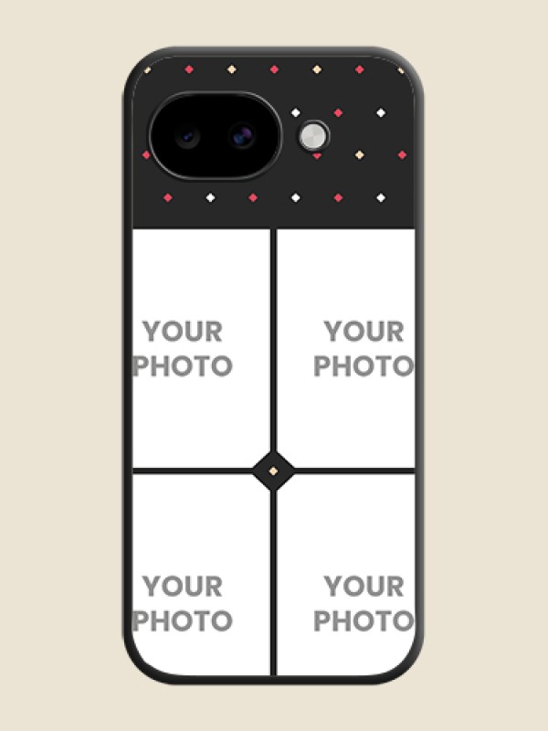 Custom Multicolor Dotted Pattern with 4 Image Holder On Space Black Custom Soft Matte Mobile Back Cover - Google Pixel 10A 5G - alternate view