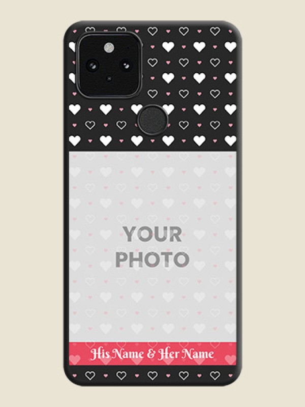 Custom White Color Love Symbols with Text Design on Photo On Space Black Custom Soft Matte Mobile Back Cover - Pixel 5 5G - alternate view