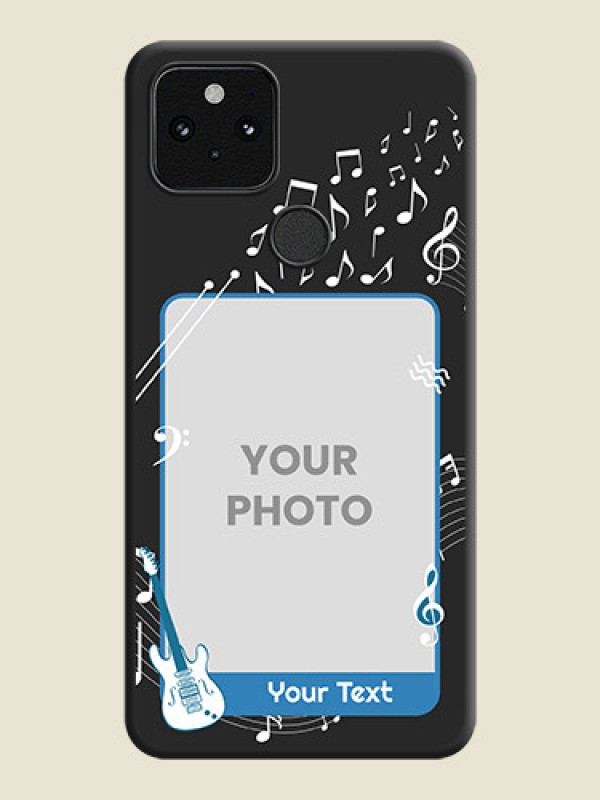 Custom Musical Theme Design with Text on Photo On Space Black Custom Soft Matte Mobile Back Cover - Pixel 5 5G - alternate view