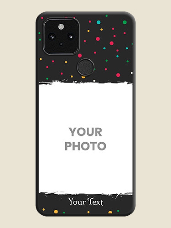 Custom Multicolor Dotted Pattern with Text On Space Black Custom Soft Matte Mobile Back Cover - Pixel 5 5G - alternate view