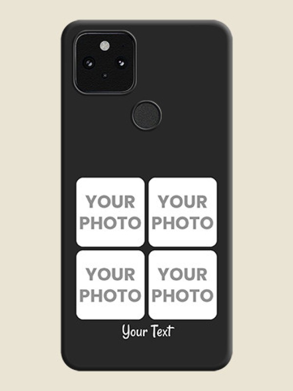 Custom Floral Art with 6 Image Holder on Photo On Space Black Custom Soft Matte Mobile Back Cover - Pixel 5 5G - alternate view