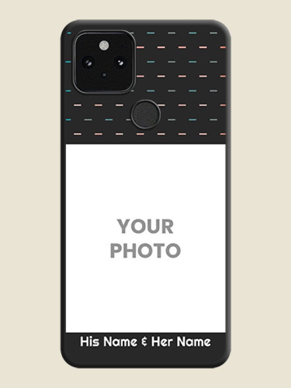 Custom Line Pattern Design with Text On Space Black Custom Soft Matte Mobile Back Cover - Pixel 5 5G - alternate view