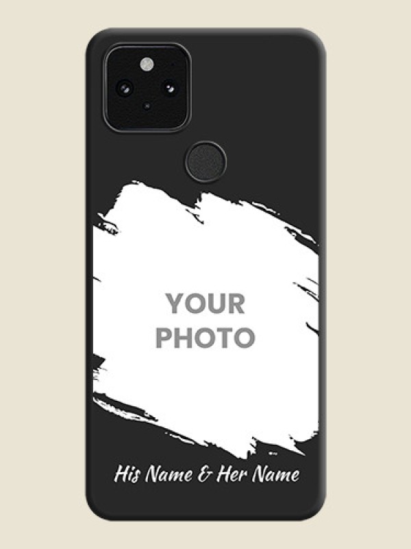 Custom Grunge Brush Strokes on Photo On Space Black Custom Soft Matte Mobile Back Cover - Pixel 5 5G - alternate view