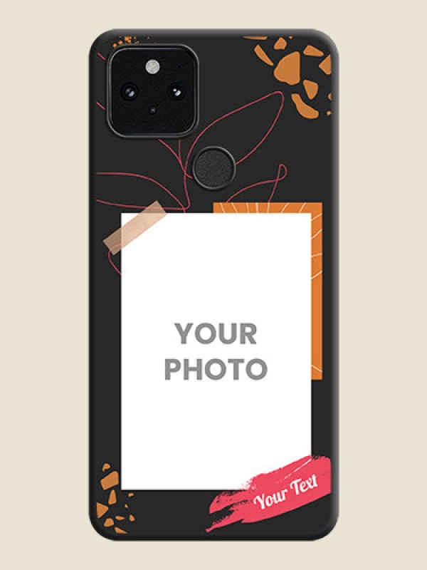 Custom Orange Photo Frame On Space Black Custom Soft Matte Mobile Back Cover - Pixel 5 5G - alternate view