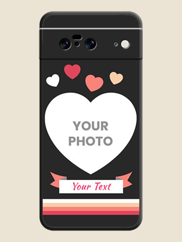 Custom Love Shaped Photo with Colorful Stripes On Space Black Custom Soft Matte Mobile Back Cover - Pixel 8 5G - alternate view