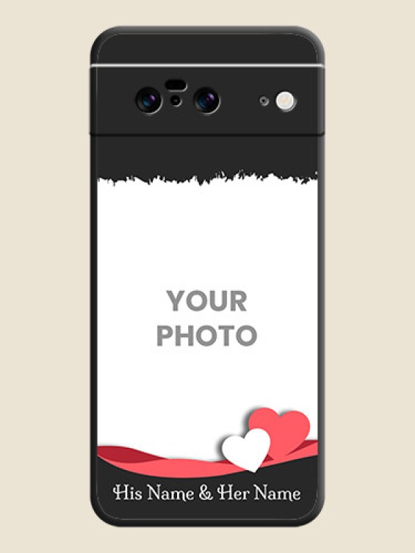 Custom Pin Color Love Shaped Ribbon Design with Text On Space Black Custom Soft Matte Mobile Back Cover - Pixel 8 5G - alternate view