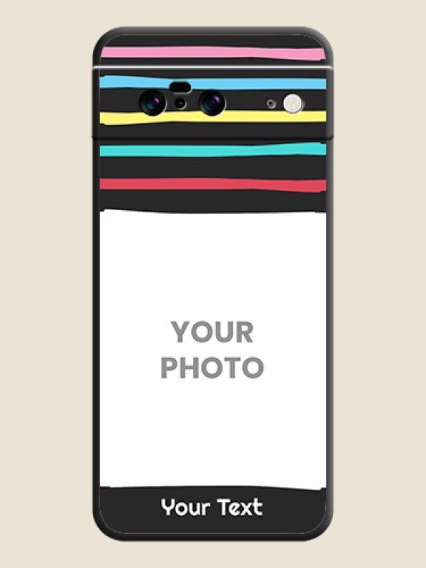 Custom Multicolor Lines with Image On Space Black Custom Soft Matte Mobile Back Cover - Pixel 8 5G - alternate view