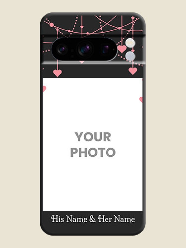 Custom Pink Love Hangings with Text On Space Black Custom Soft Matte Mobile Back Cover - Pixel 8 Pro 5G - alternate view