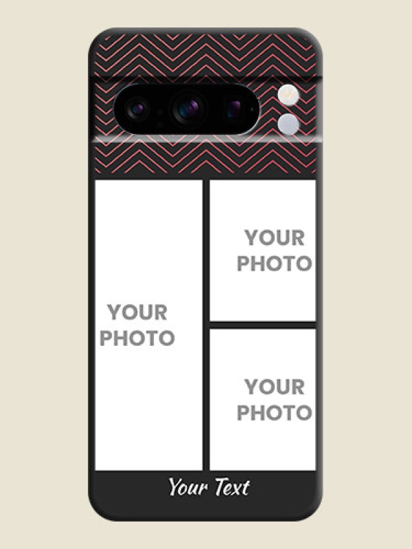 Custom Wave Pattern with 3 Image Holder On Space Black Custom Soft Matte Mobile Back Cover - Pixel 8 Pro 5G - alternate view